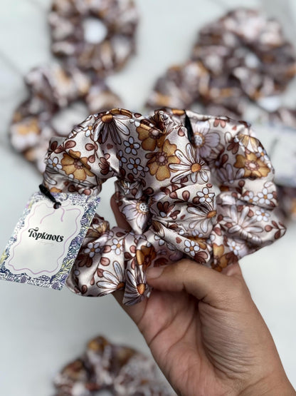 Boho floral scrunchie