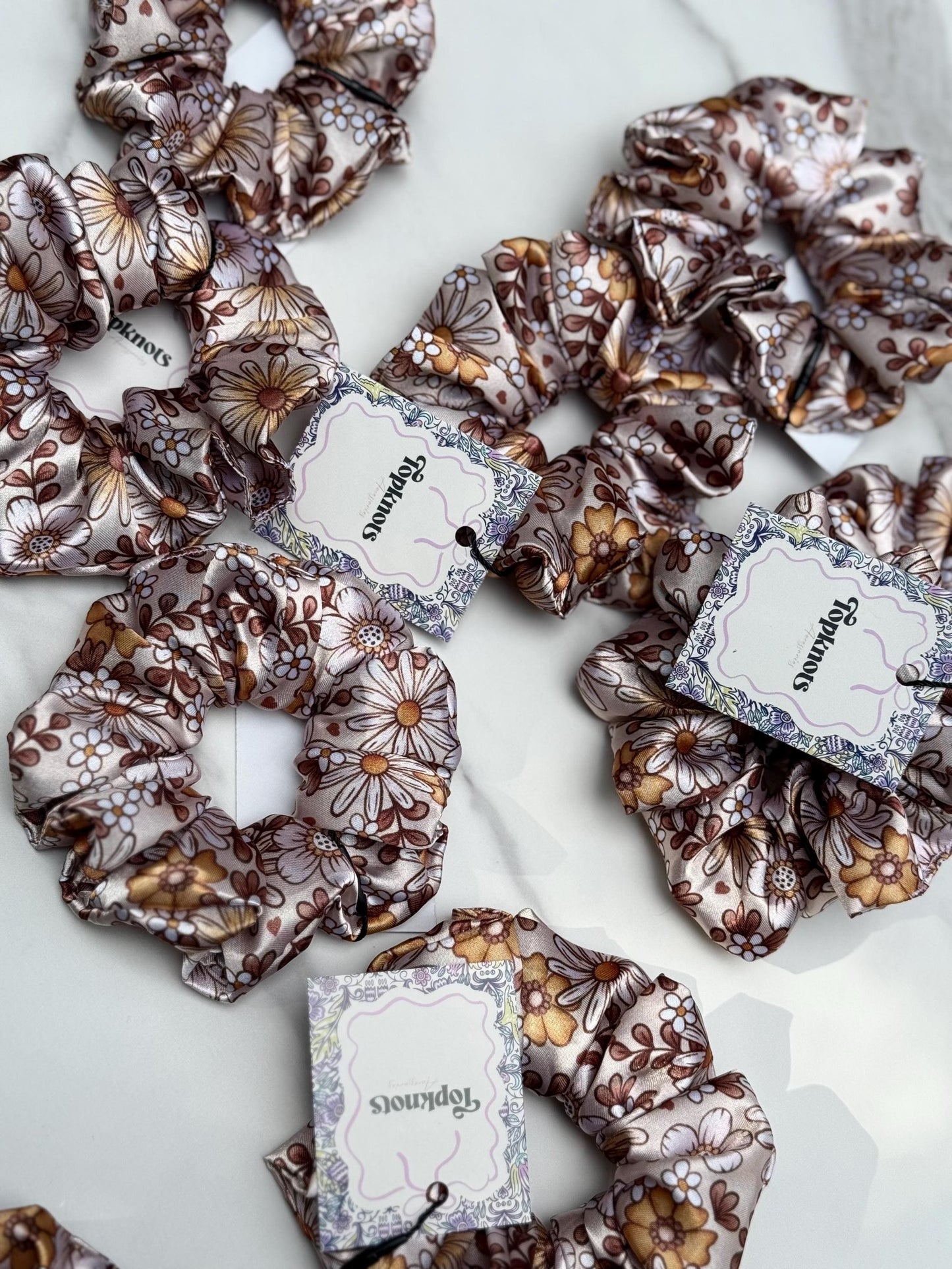 Boho floral scrunchie